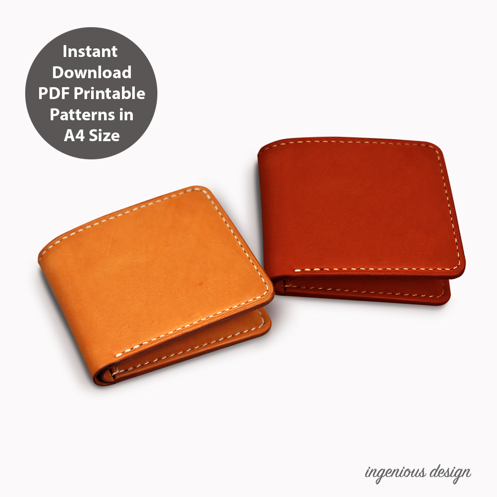 L03-0004 PDF patterns for leather short wallet – ingenious design